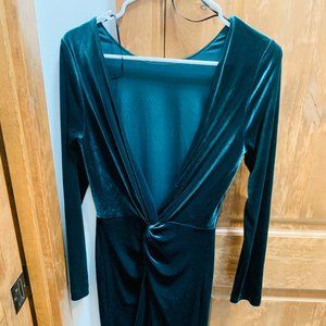 H&M Green Velvet Vintage Style Cocktail Dress